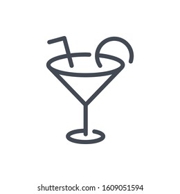 Сocktail line icon. Bar vector outline sign.