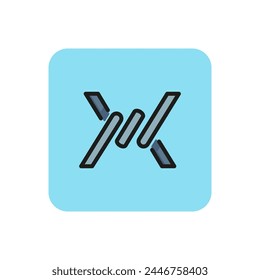 Line icon of barbed wire fence sign. Private area, boundary, prison. Security concept. Can be used for signboards, web icons, pictograms