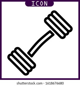line icon of barbell in vector design