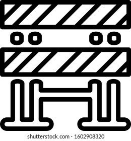 line icon of barricade in vector design
