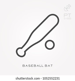 Line icon baseball bat