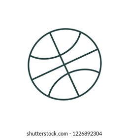 Line icon basketball ball isolated on white background. Vector illustration.