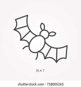 Line icon bat