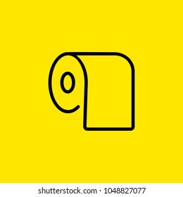 Line icon of bath tissue. Paper toilet, hygiene, bathroom. Water closet concept. Can be used for topics like public services, household goods, sanitary