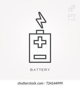 Line icon battery
