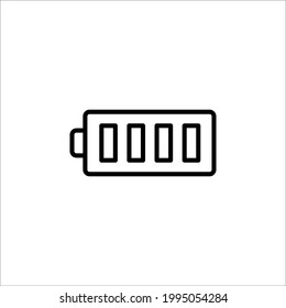 Zeilensymbole Akkuanzeige in einem einfachen Stil. Es stellt die Batterieladung dar. Vektorsymbol in einem einfachen Stil einzeln auf weißem Hintergrund