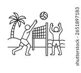 line icon beach volleyball vector on white background
Vector icon on white background