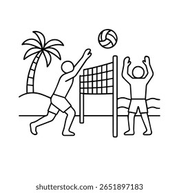 line icon beach volleyball vector on white background
Vector icon on white background