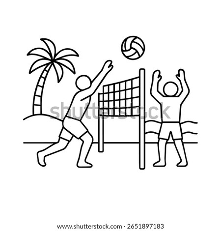 line icon beach volleyball vector on white background
Vector icon on white background