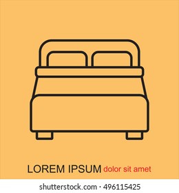 Line icon-  bed