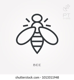 Line icon bee