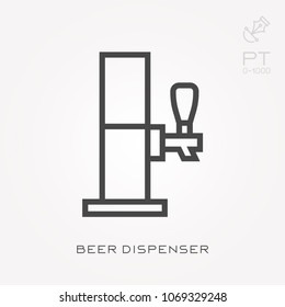 Line icon beer dispenser