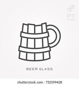 Line icon beer glass