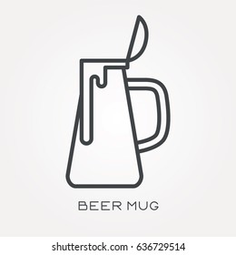 Line icon beer mug