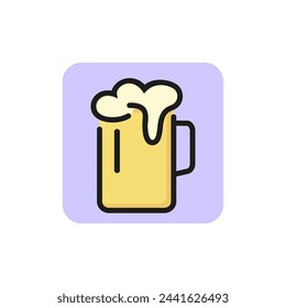 Line icon of beer mug. Bar, pub, alcoholic drink. Beverage concept. Can be used for signboards, poster, brochure pictograms