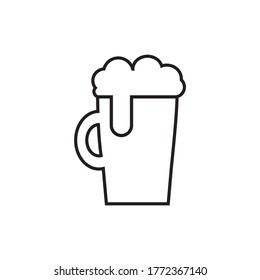line icon beer vector isolated on white background