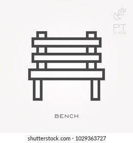 Line icon bench