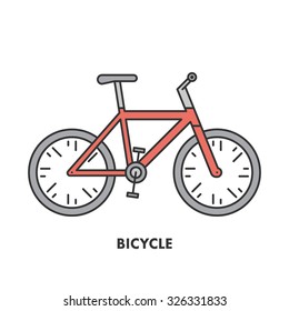 Line icon bicycle in color. Vector linear logo for web and site