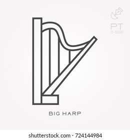 Line icon big harp