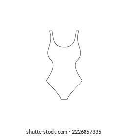 Icono de línea Ilustración del Vector de traje de baño de bikini. Icono lineal Ropa de baño en bikini, Ropa de playa, Ropa de baño con contorno icono aislado en el fondo. Bikini de estilo superior del triángulo moderno para mujeres