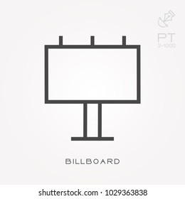 Line icon billboard