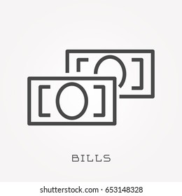 Line icon bills