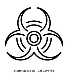 A line icon of biohazard symbol 