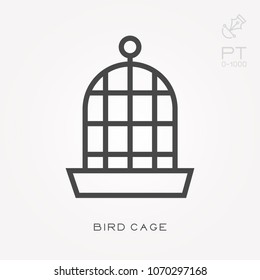 Line icon bird cage