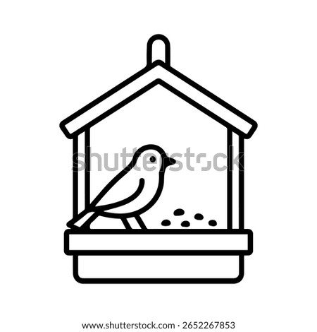 line icon bird feeder vector on white background
Vector line icon on white background