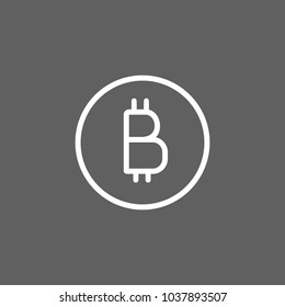 Line icon of bitcoin symbol. Cryptocurrency, global finances, internet money. Money concept. Can be used for topics like internet, finance, banking