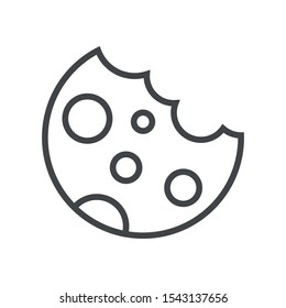 Line icon bitten cookies. Simple vector illustration with ability to change.
