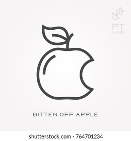 Line icon bitten off apple