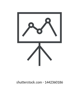 Line icon blackboard. Simple vector illustration with ability to change.
