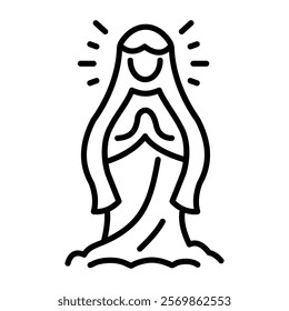 A line icon of blessed virgin 