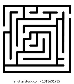 Line icon of a block maze 
