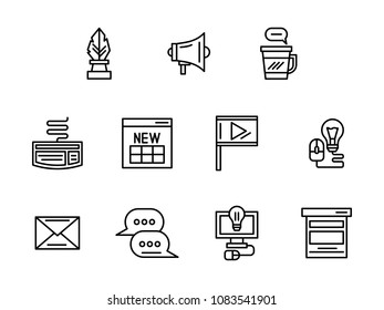 Line icon blogging