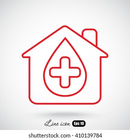 Line icon- blood donation 