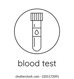 Prueba de sangre de iconos de línea. Vector aislado en fondo blanco