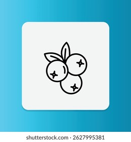 Line icon of blueberries, representing antioxidant-rich ingredients and fruity scent.