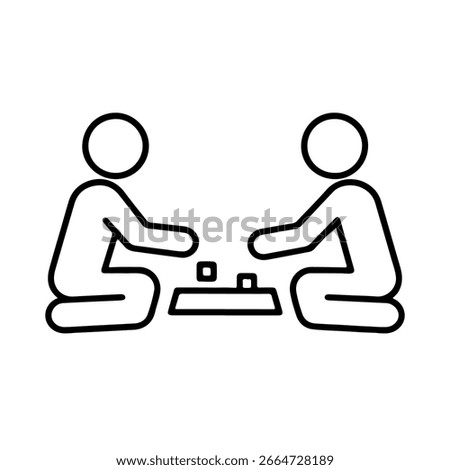 line icon board game play vector on white background
Vector line icon on white background