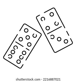 Line icon Board Game or table game Element fun and activity Vector Illustration Dominoes