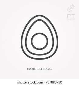 Line icon boiled egg