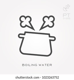 Line icon boiling water