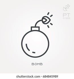 Line icon bomb