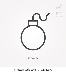 Line icon bomb
