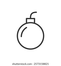Line icon of a bomb. Vector illustration