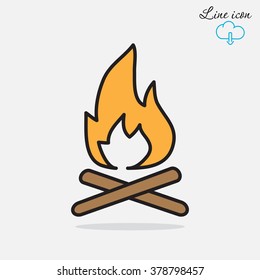 Line icon-  bonfire