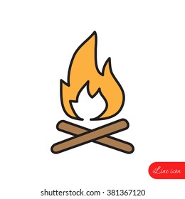Line icon-  bonfire