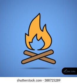 Line icon-  bonfire