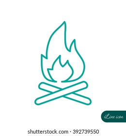 Line icon-  bonfire